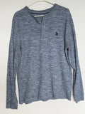 U.S. Polo Assn. Men's Henley Shirt Grey Heather - front