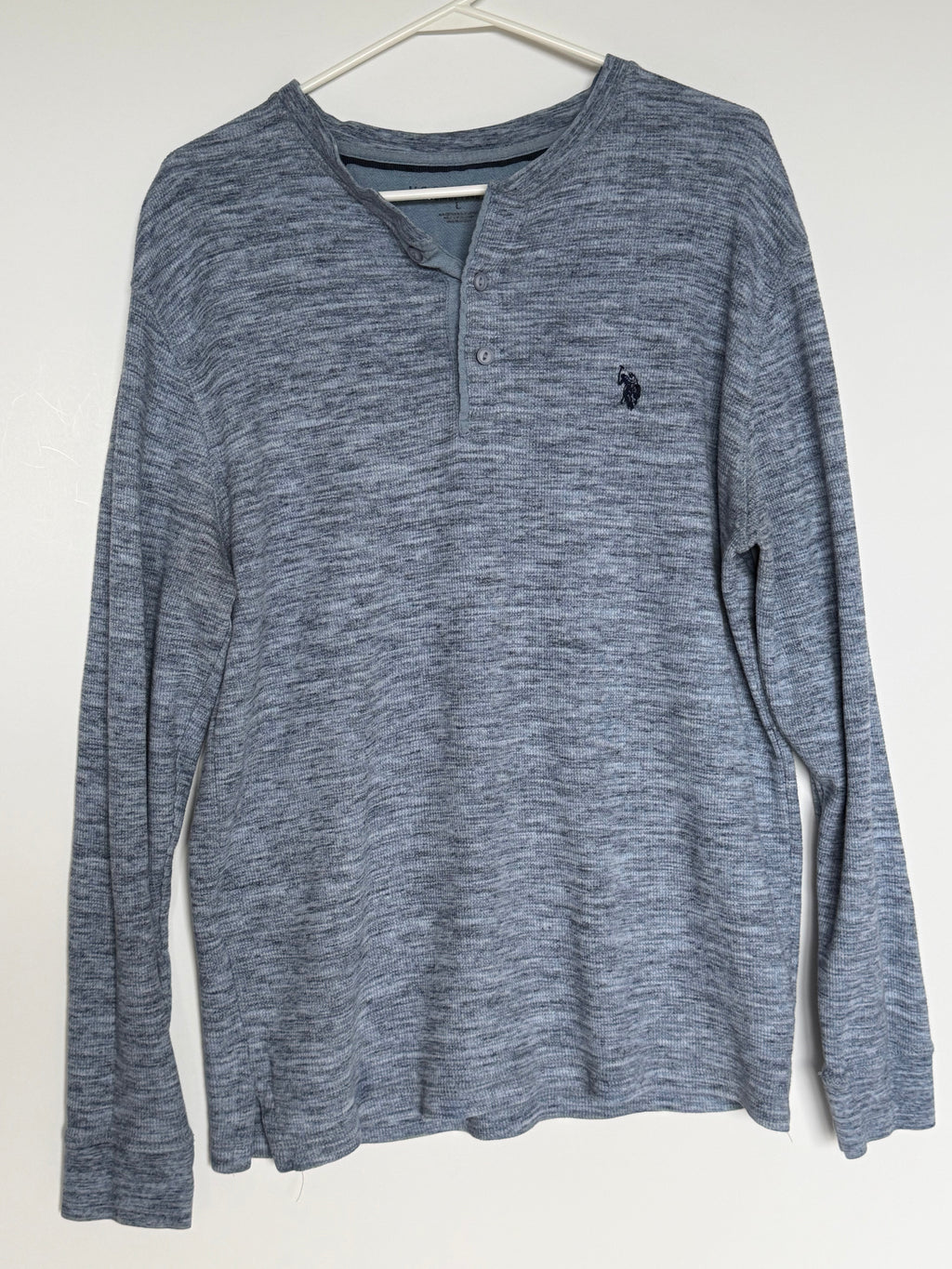 U.S. Polo Assn. Men's Henley Shirt Grey Heather
