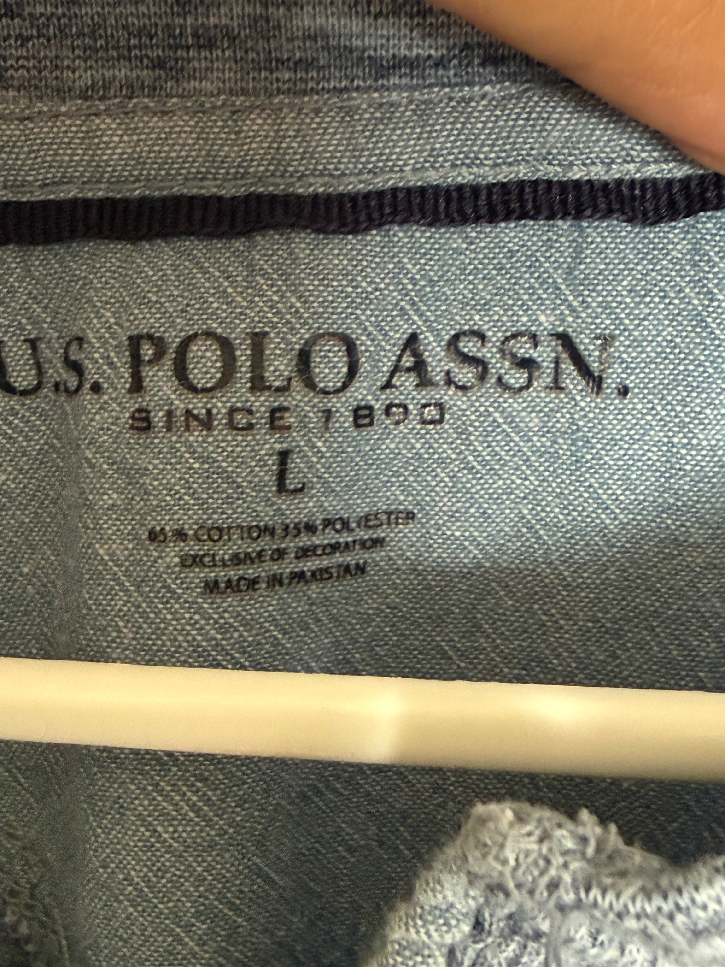U.S. Polo Assn. Men's Henley Shirt Grey Heather