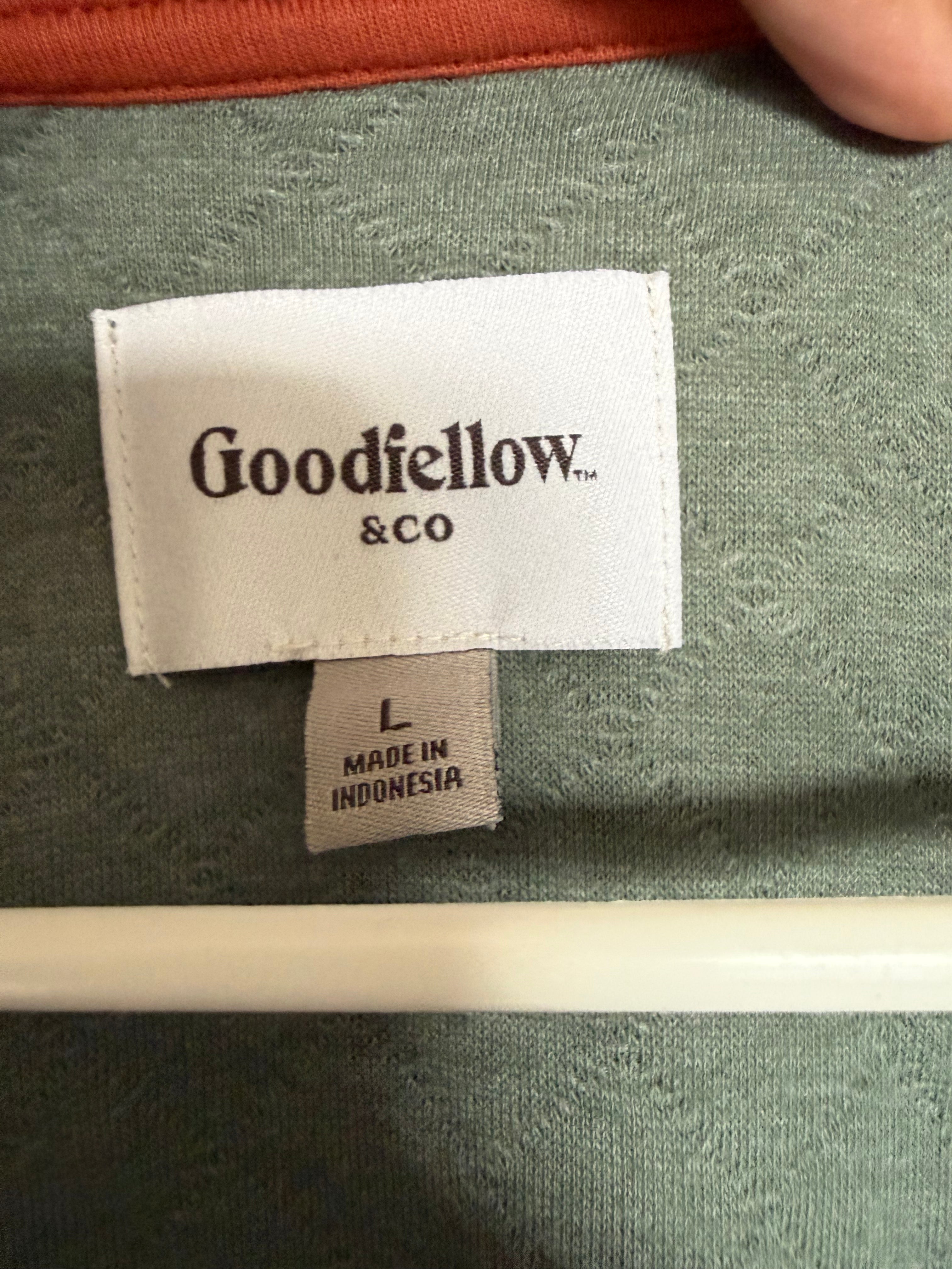 Goodfellow & Co Men's Quilted Snap Pullover Sage Green Size L