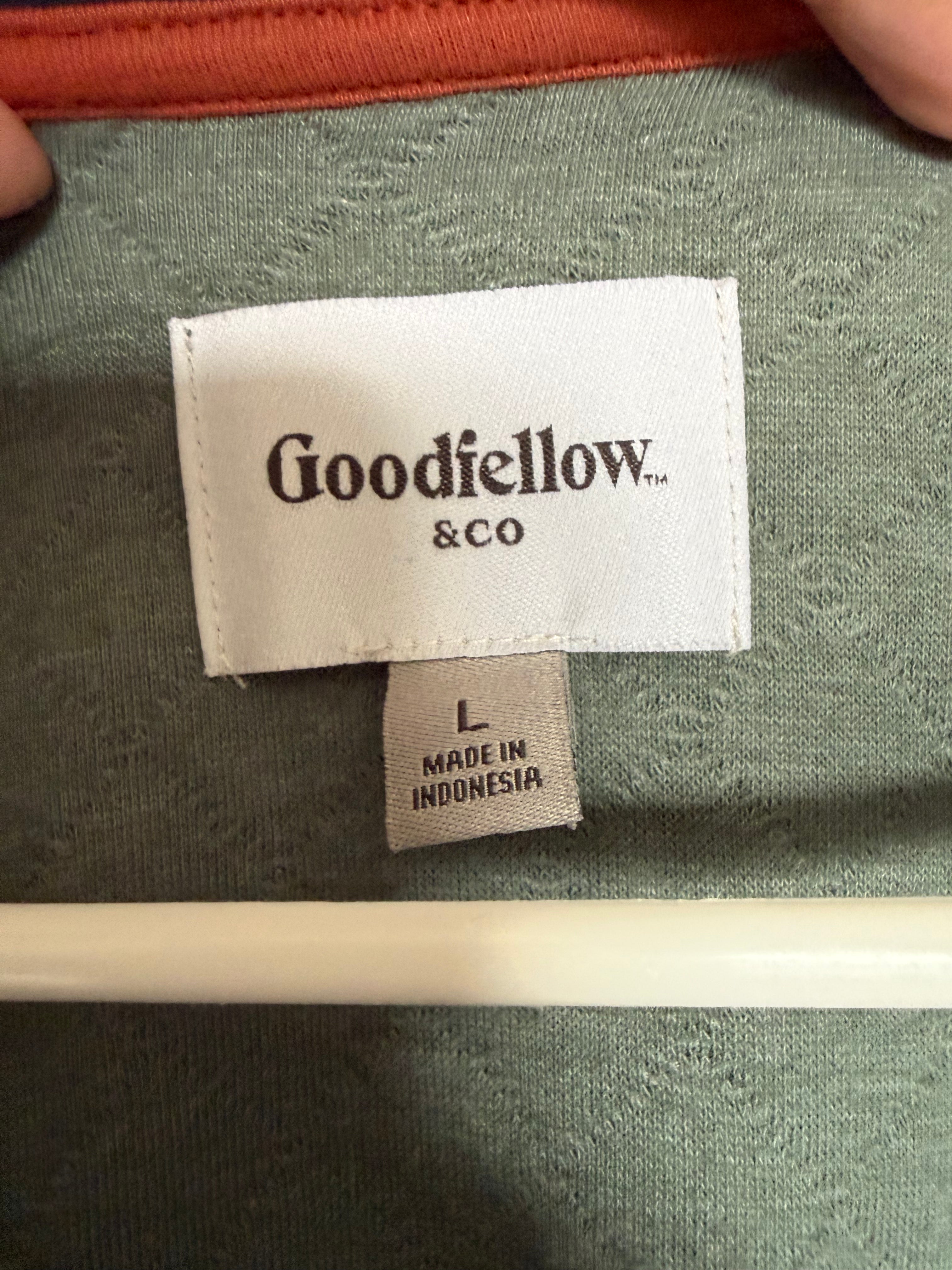 Goodfellow & Co Men's Quilted Snap Pullover Sage Green Size L