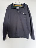Goodfellow & Co Men's Quilted Snap Pullover Navy Charcoal Size L