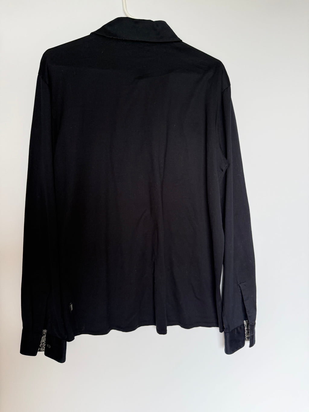 Hugo BOSS Men's Black Button-Up Shirt Paisley Trim Regular Fit Size L