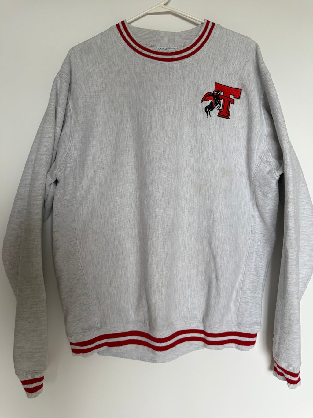 Champion Reverse Weave Vintage Texas Tech Crewneck Sweatshirt Grey Size M