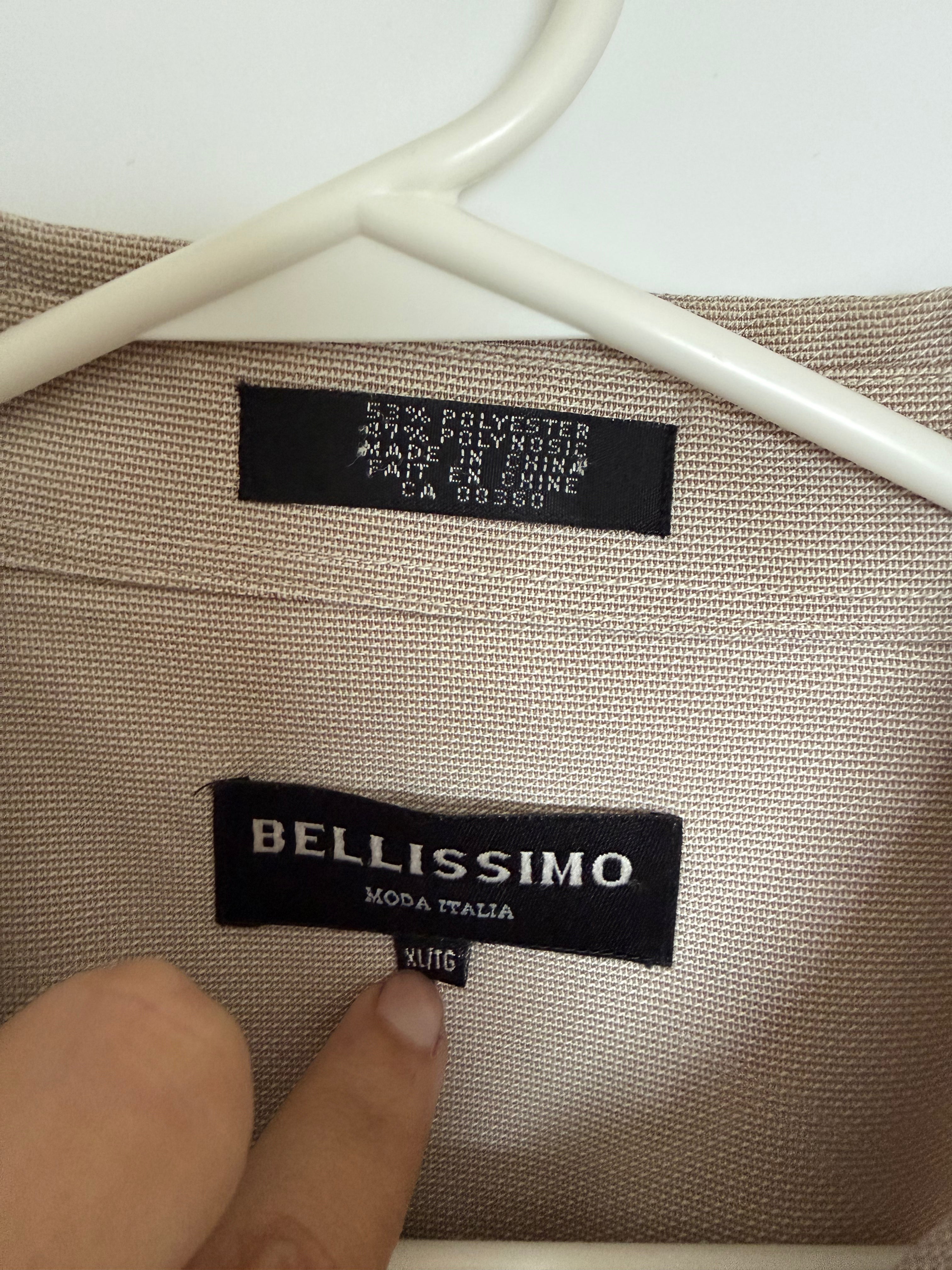 Bellissimo Moda Italia Men's Tan Long Sleeve Dress Shirt Size XL