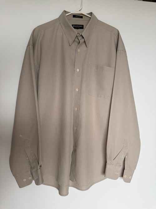 Bellissimo Moda Italia Men's Tan Long Sleeve Dress Shirt Size XL