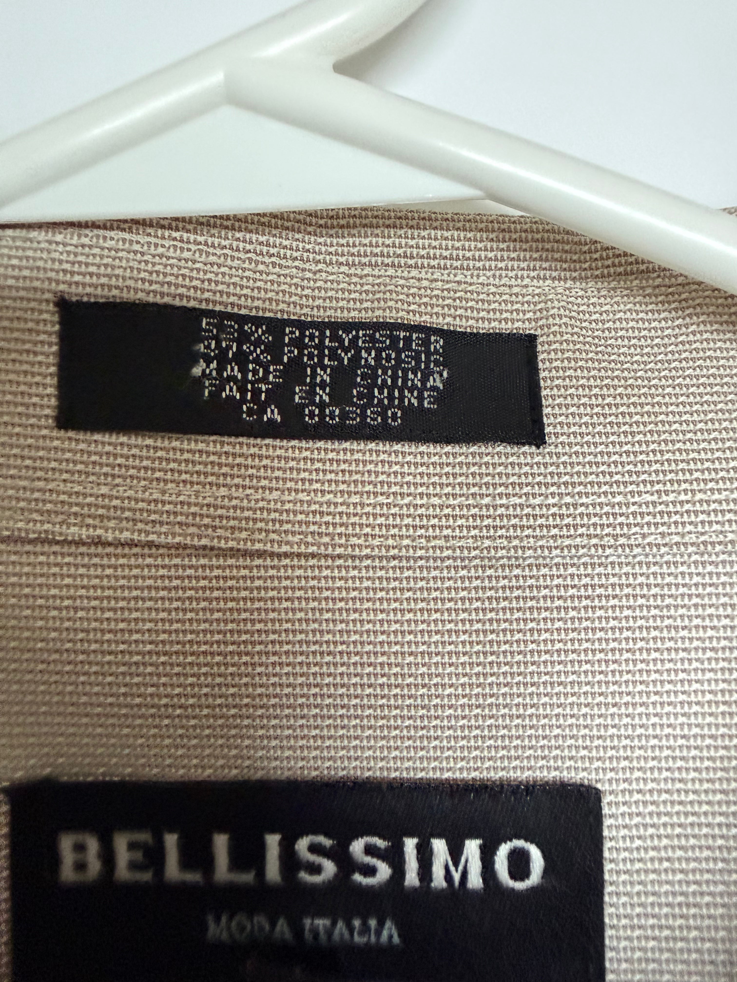 Bellissimo Moda Italia Men's Tan Long Sleeve Dress Shirt Size XL