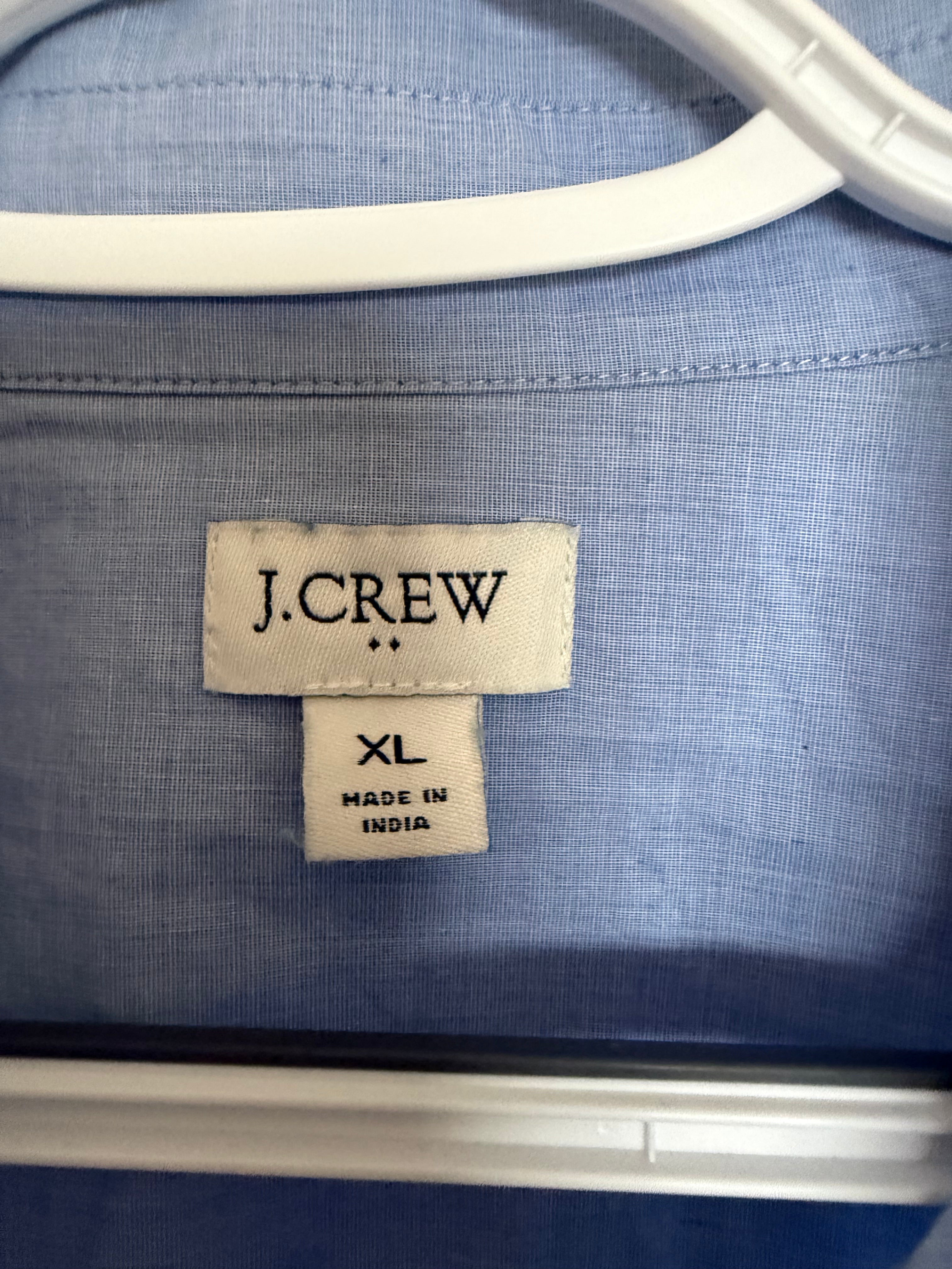J.Crew Men's Light Blue Chambray Button-Up Shirt Size XL