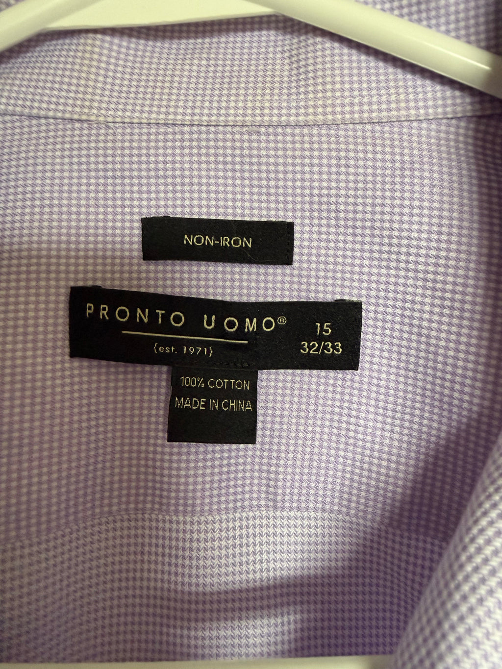 Pronto Uomo Men's Lavender Check French Cuff Dress Shirt
