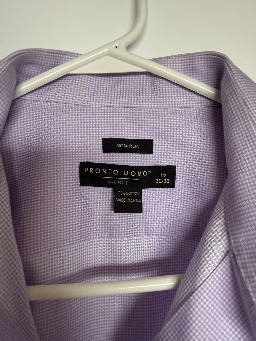 Pronto Uomo Men's Lavender Check French Cuff Dress Shirt