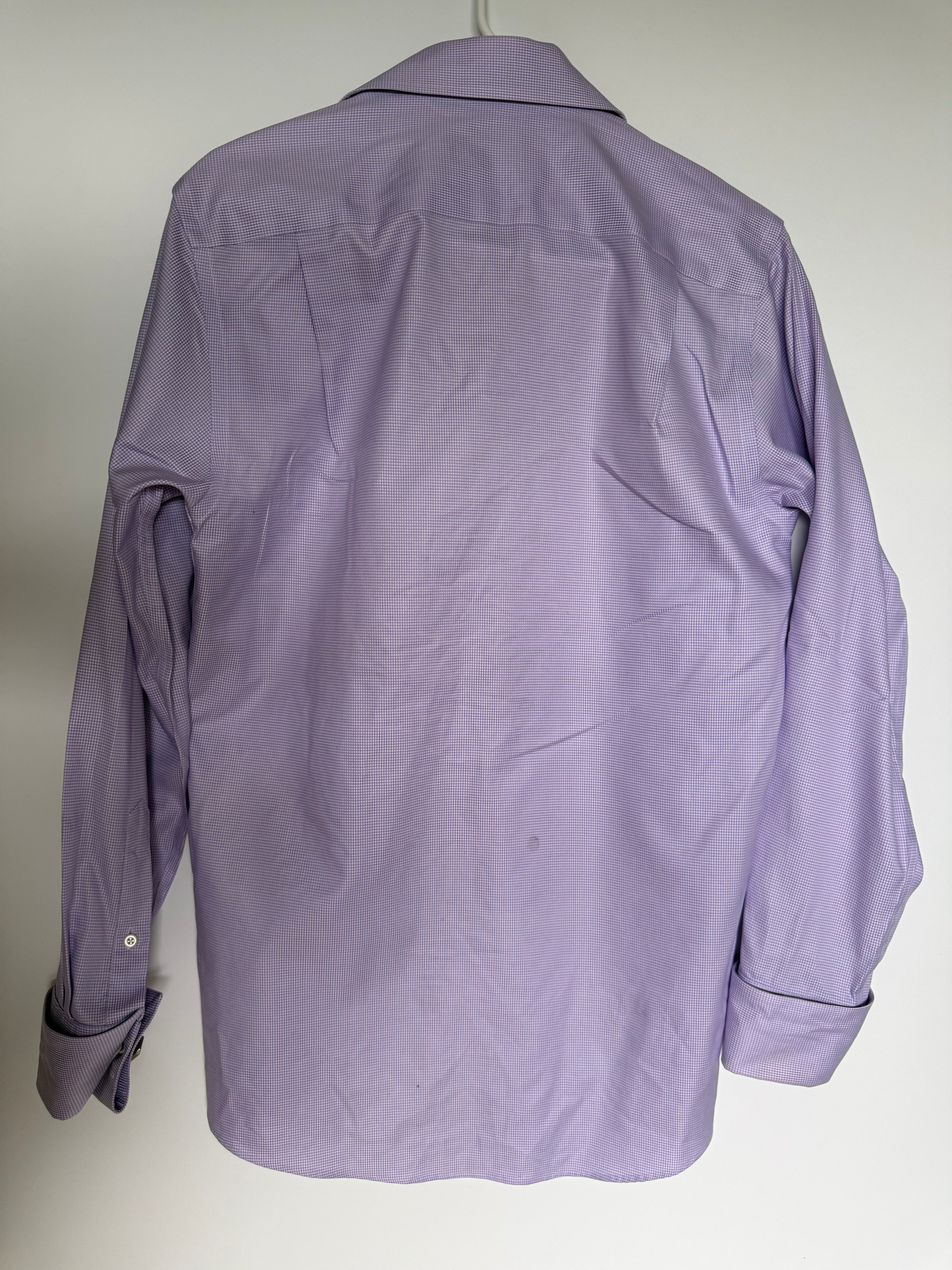 Pronto Uomo Men's Lavender Check French Cuff Dress Shirt