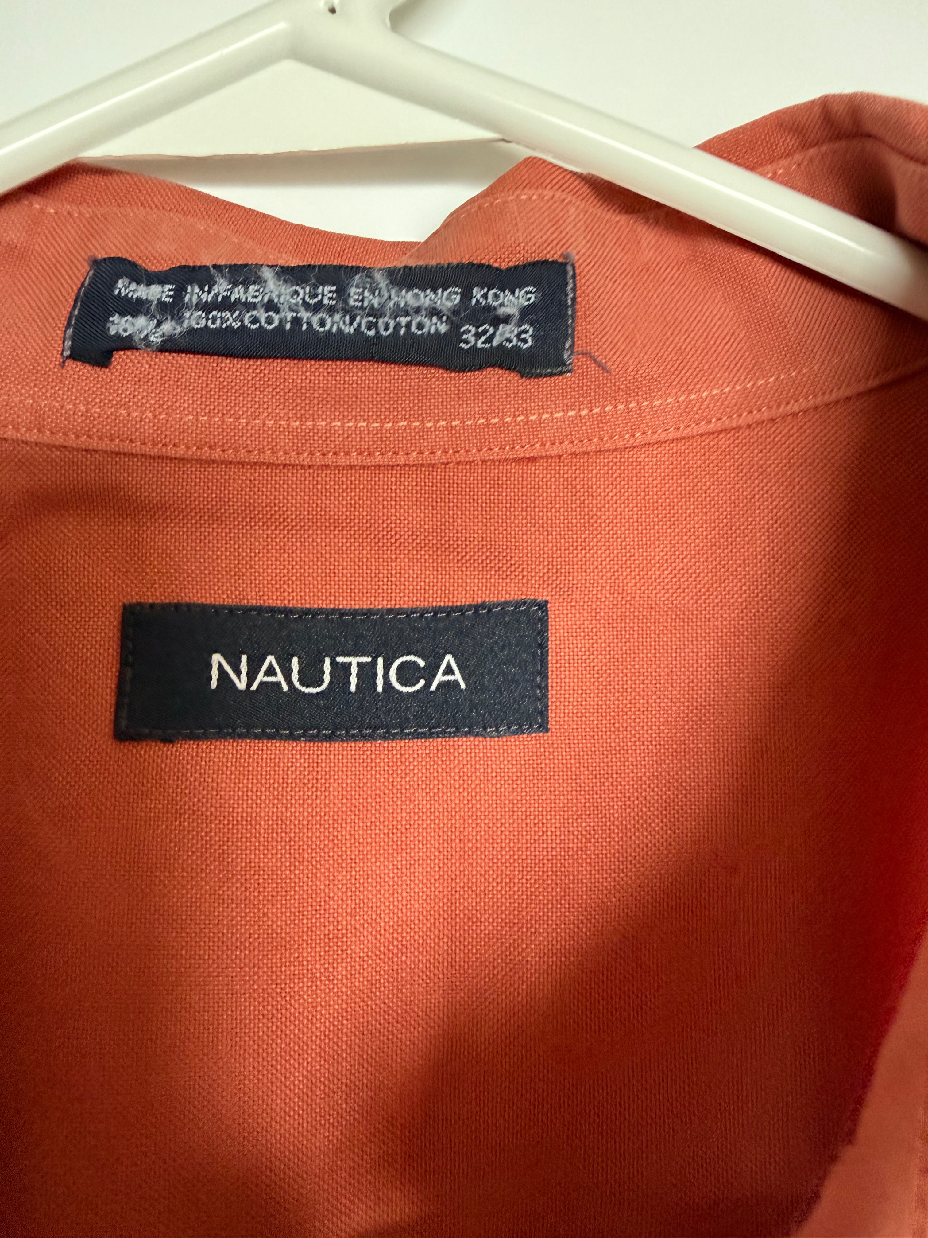 Nautica Men's Rust Terracotta Button-Down Shirt