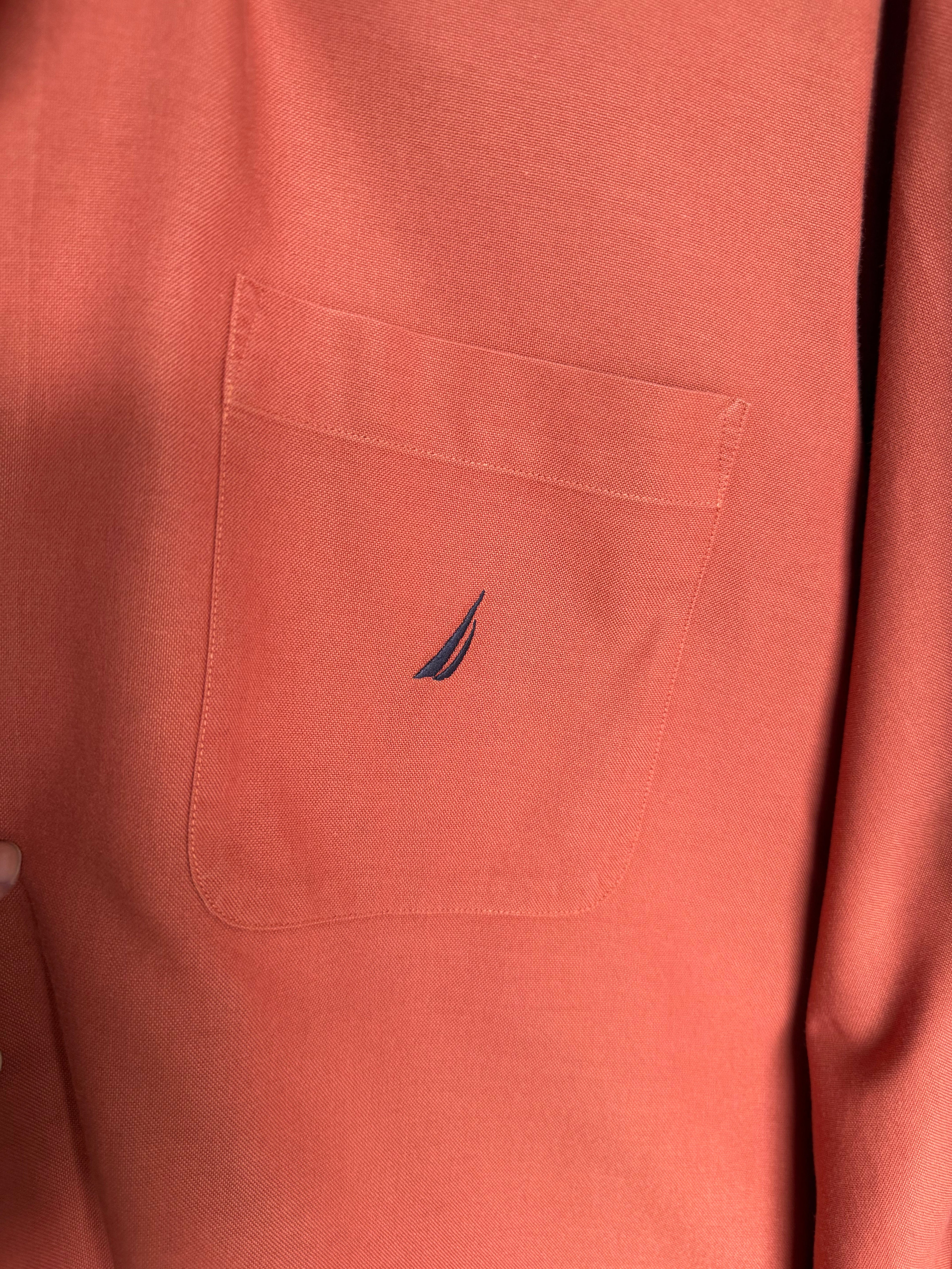 Nautica Men's Rust Terracotta Button-Down Shirt