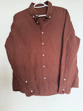 Men's Brown Button-Down Long Sleeve Shirt