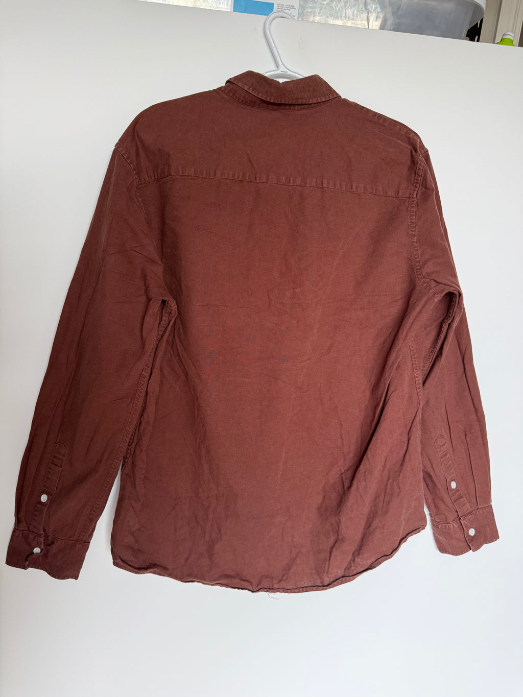Men's Brown Button-Down Long Sleeve Shirt