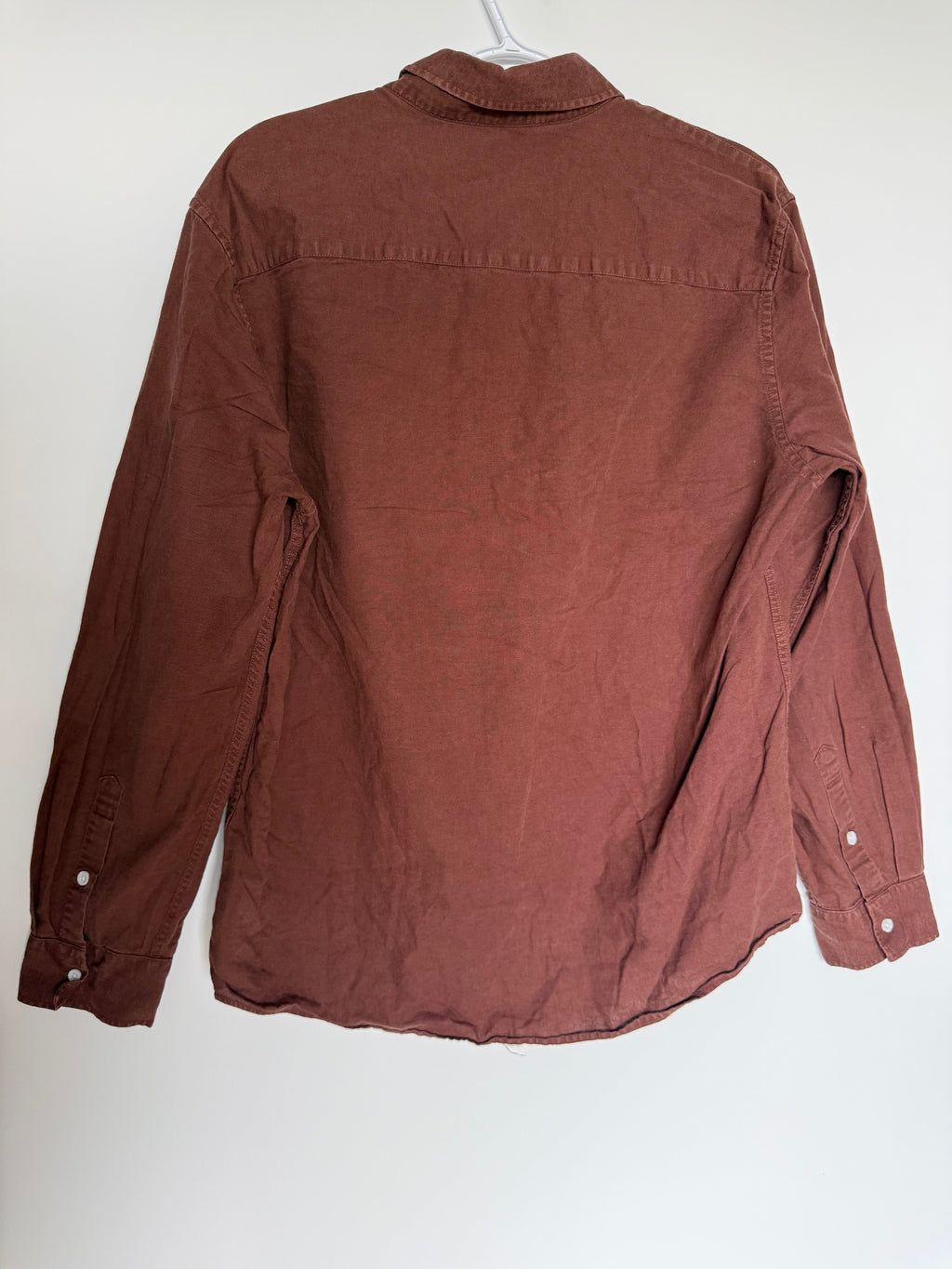 Men's Brown Button-Down Long Sleeve Shirt