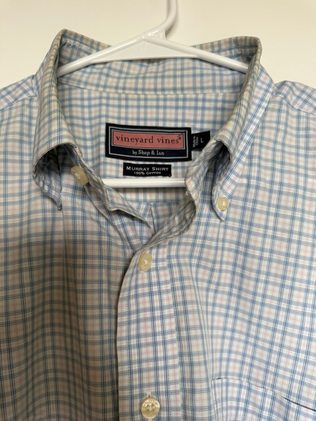 Vineyard Vines Murray Shirt Men's Blue Check Button-Down Size L