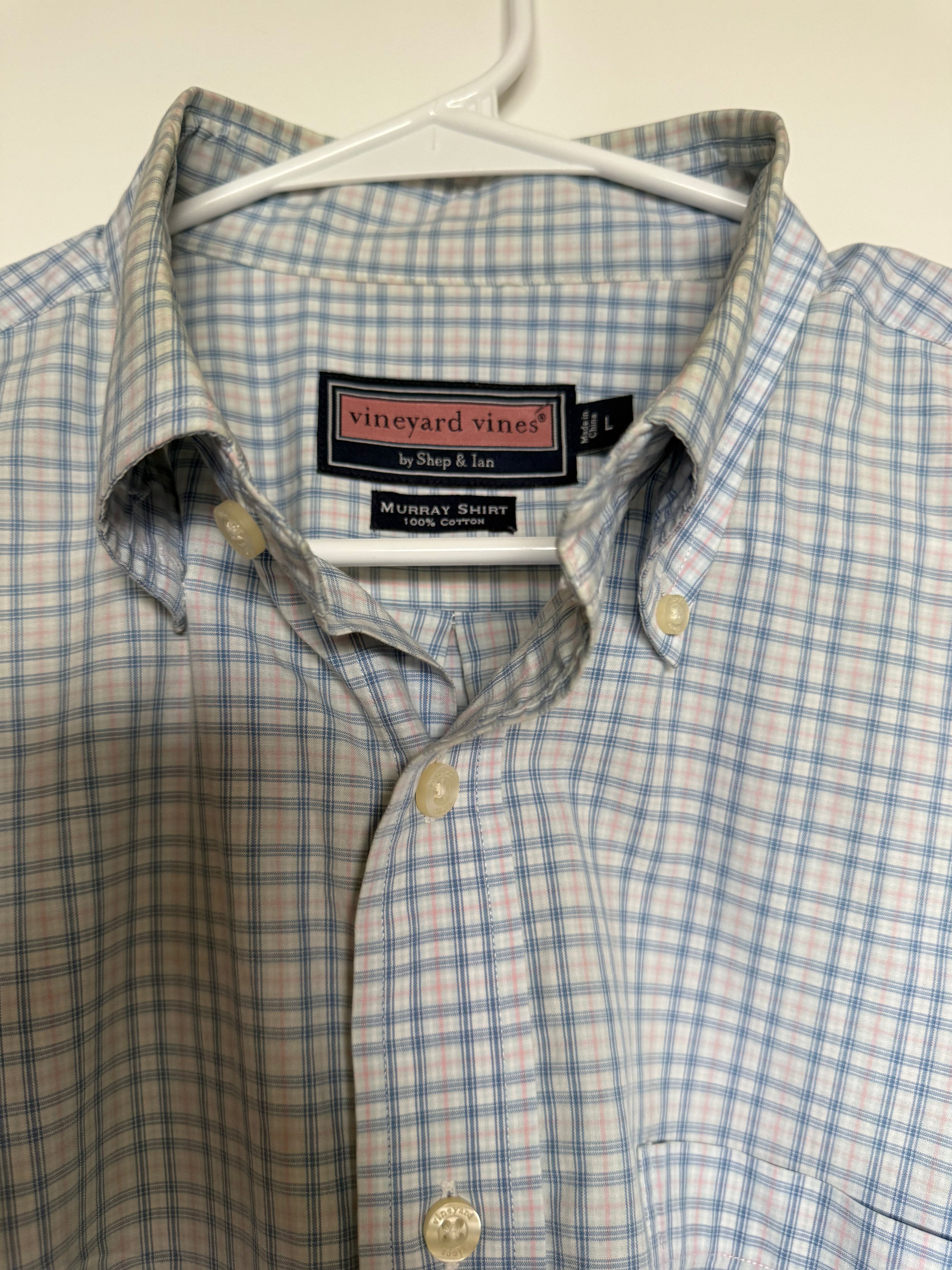 Vineyard Vines Murray Shirt Men's Blue Check Button-Down Size L
